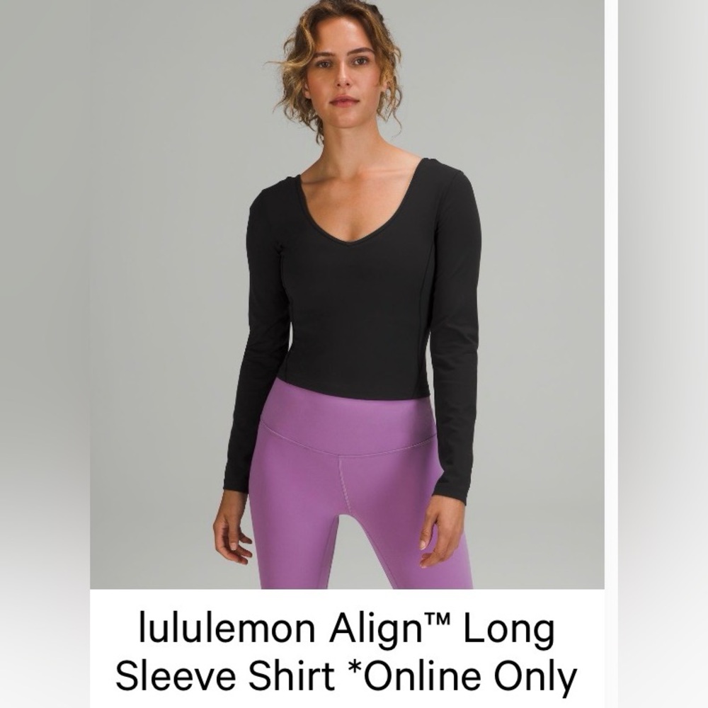 lululemon align Black Long Sleeve Scoop-Neck Top